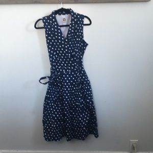 Blue and White Polka Dot Dress -Anne Klein